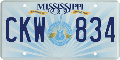 MS license plate CKW834