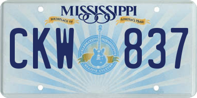 MS license plate CKW837