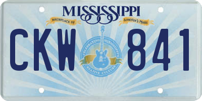 MS license plate CKW841