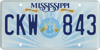 MS license plate CKW843