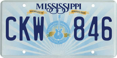 MS license plate CKW846