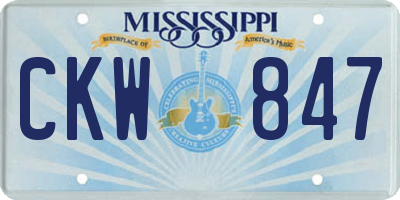 MS license plate CKW847