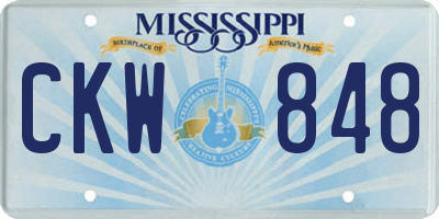 MS license plate CKW848