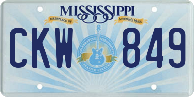 MS license plate CKW849