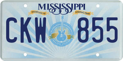 MS license plate CKW855