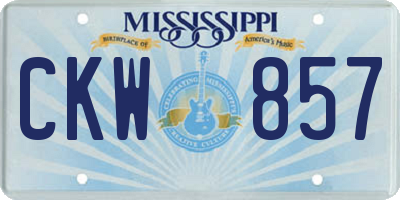 MS license plate CKW857