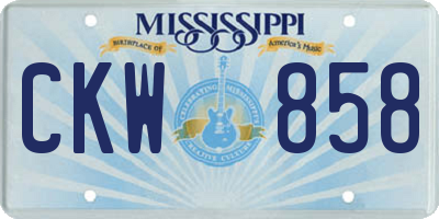 MS license plate CKW858