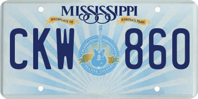 MS license plate CKW860