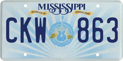MS license plate CKW863