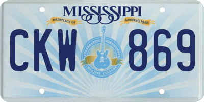 MS license plate CKW869