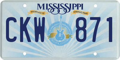 MS license plate CKW871