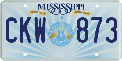 MS license plate CKW873