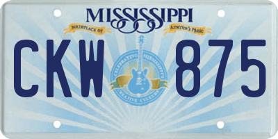 MS license plate CKW875