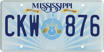 MS license plate CKW876