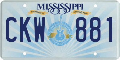 MS license plate CKW881