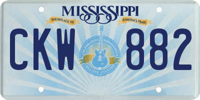 MS license plate CKW882