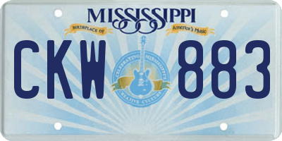 MS license plate CKW883