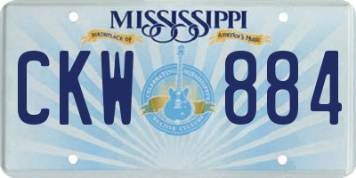 MS license plate CKW884