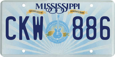 MS license plate CKW886