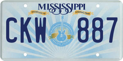 MS license plate CKW887
