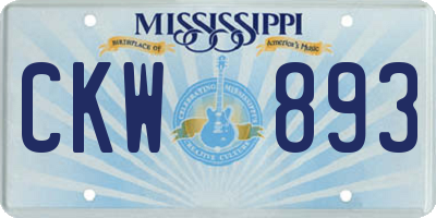 MS license plate CKW893