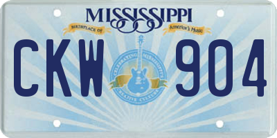MS license plate CKW904