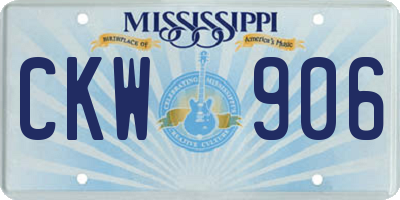 MS license plate CKW906