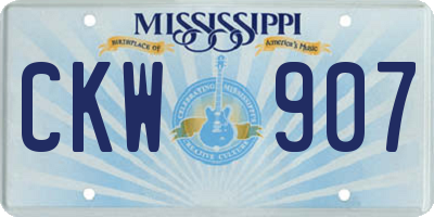 MS license plate CKW907