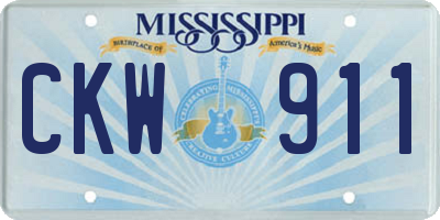 MS license plate CKW911