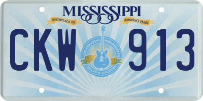 MS license plate CKW913