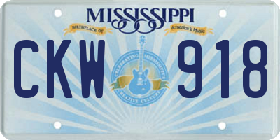 MS license plate CKW918