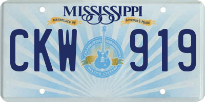 MS license plate CKW919
