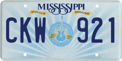 MS license plate CKW921