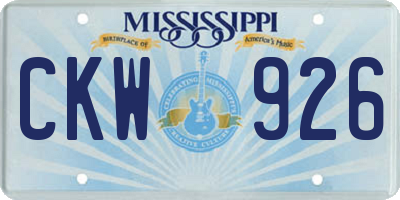 MS license plate CKW926