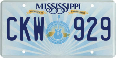 MS license plate CKW929