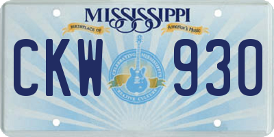 MS license plate CKW930