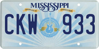 MS license plate CKW933