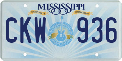 MS license plate CKW936