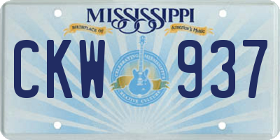 MS license plate CKW937