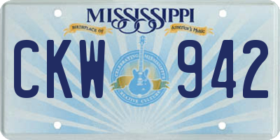 MS license plate CKW942