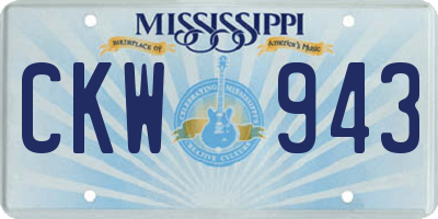MS license plate CKW943