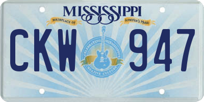MS license plate CKW947