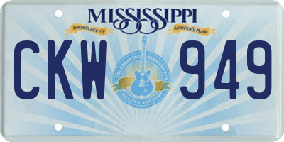 MS license plate CKW949