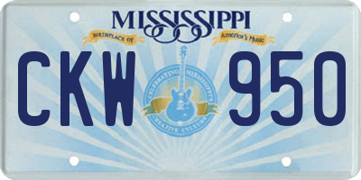 MS license plate CKW950