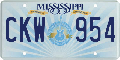 MS license plate CKW954