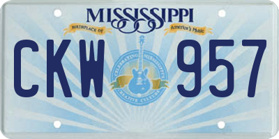 MS license plate CKW957