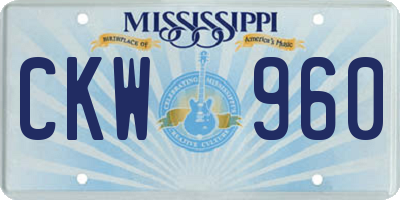 MS license plate CKW960