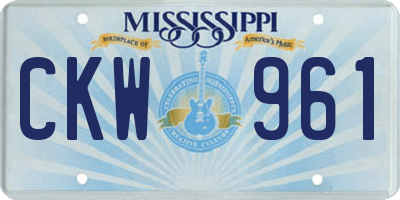 MS license plate CKW961