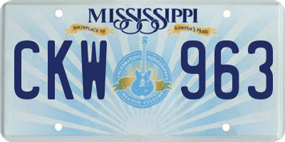 MS license plate CKW963