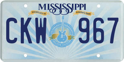 MS license plate CKW967